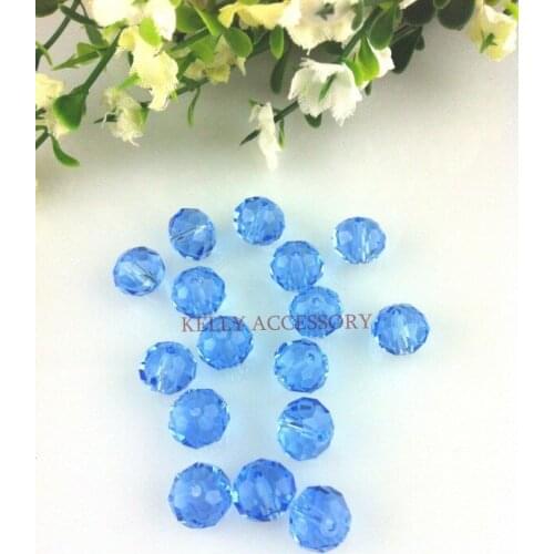 Free Shipping 350Pcs 8mm Sky Blue Faceted Glass Beads Crystal Rondelle Beads Charms For Jewelry Making Craft Bracelet DIY Beads