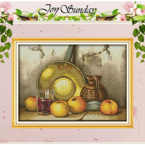 Free Shipping Fruit (4) Painting Counted Cross Stitch wholesale Cross Stitch Set 11 14CT Cross Stitch Kits Embroidery Needlework