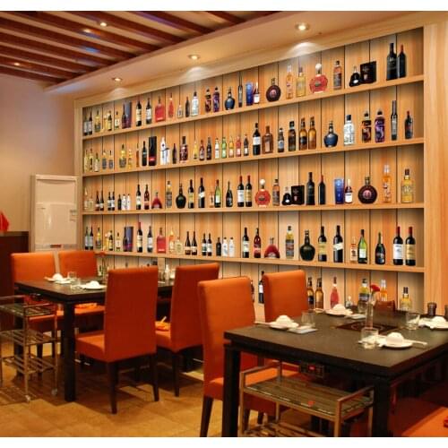 Large Wine Beer Woood Wallpaper Mural for Restaurant Bar Cafe Backaground 3d Photo Mural 3d Wall Mural Wall paper