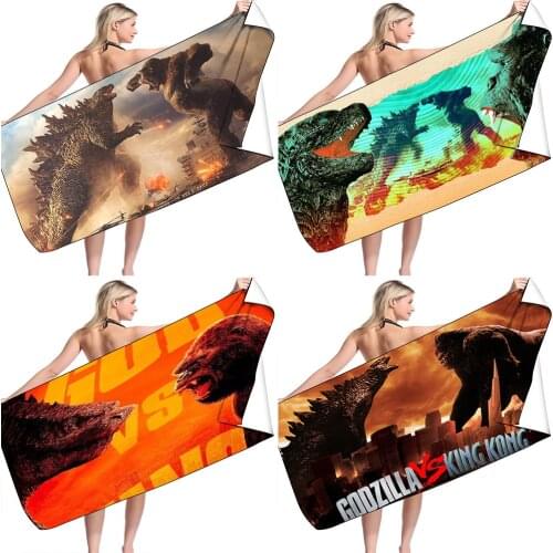 Godzilla Vs King Kong Quick Dry Towel Portable Ultralight Breathable Bath Towel Sun Protection Beach Camping Swimming Picnic Mat