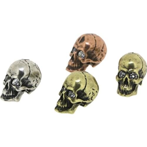 Dankaishi Skeleton Skull Head Connector Jewelry Findings for Bracelet Making Beads Spacer Vintage Style Gold Color Men Accessory