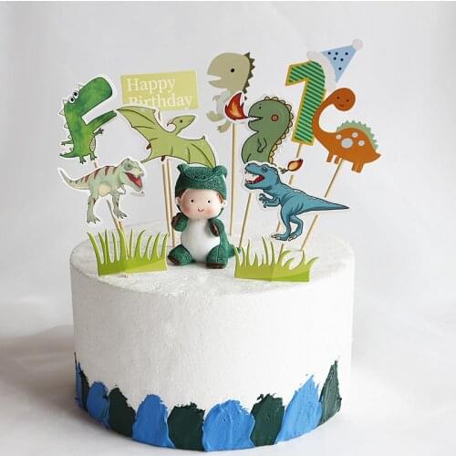 Dinosaur Cupcake Toppers Picks Cute Tyrannosaurus Dino Cake Toppers for Happy Birthday Dinosaur Party Decoration Supplies
