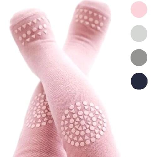 Toddler Baby Unisex Cotton Stretch Non Skid Crawling Leggings Pants Tights Winter Cotton Baby Infant Leggings Without Bone Socks