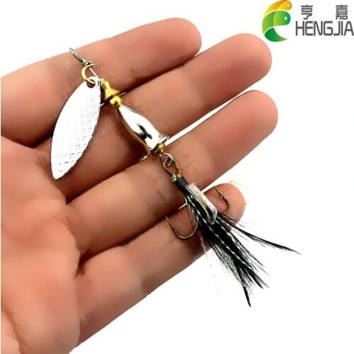 HENGJIA 6cm 6g hard metal trolling spinnerbaits wobbler blade spoons sequins pike catfish fishing baits pesca fishing tacklesl