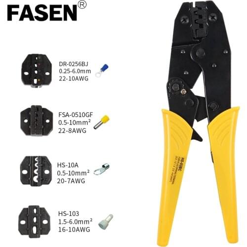 HS-03BC/10A/0256B/10WFJ/HS103 crimping pliers 4 jaw for non-insulation/tube/wire end cap crimp interchangeable crimping tool kit