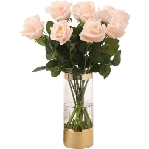 Romantic Simulation Rose Single Hand Moisturizing Rose Artificial Flower Home Decoration Wedding Bride Holding Bouquet Floral