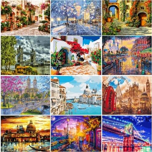 Paint by numbers Picture Sea View House Painting Paint Acrylic Handmade Adult Children Gift Wall Decoration by Digital Art