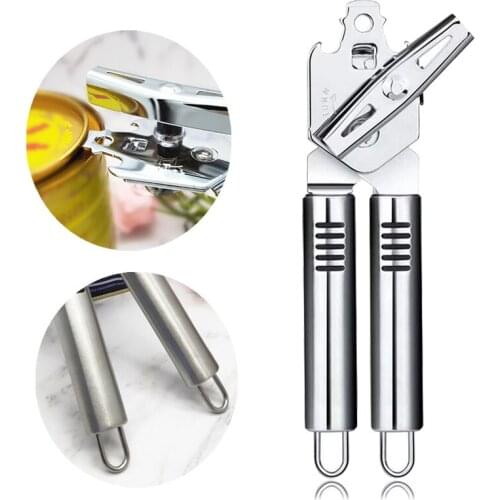 Multiple Uses Stainless Steel Kitchen Can Opener 3-in -1 Professional Gadgets Manual Can Opener Safe Cut Smooth Edge Tool