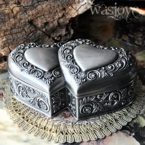 Fashion European Style Metal Jewelry Case Zinc-aloy Trinket box Christmas Gift Packing Necklace Package jewelry display Z021