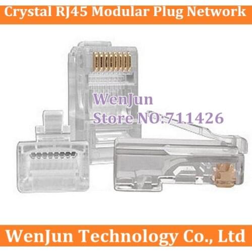 New Brand 8P8C Crystal RJ45 Modular Plug Network Connector Networking Adapter High Quality