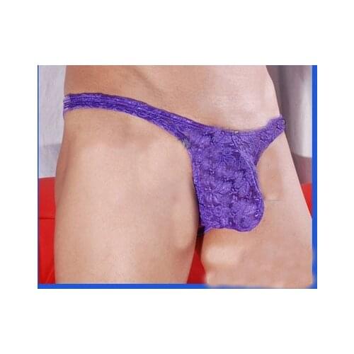 Men 's lace underwear transparent sexy briefs low waist underwear male sense of underwear men