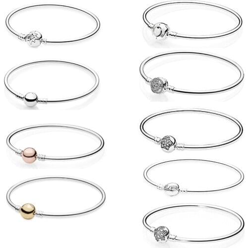 New S925 Sterling Silver Classic Bracelet Transparent Cz Charm Beads Suitable For Diy Snow Bracelet Jewelry Factory Wholesale