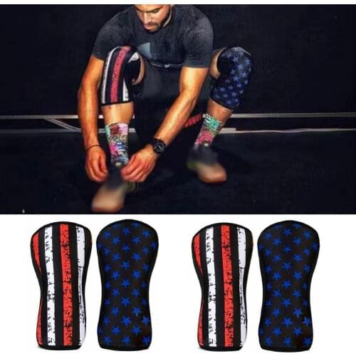 A Pair Rubber Weightlifting Knee Pads Sleeves for Weightlifting Support Compression Powerlifting Sleeve Neoprene