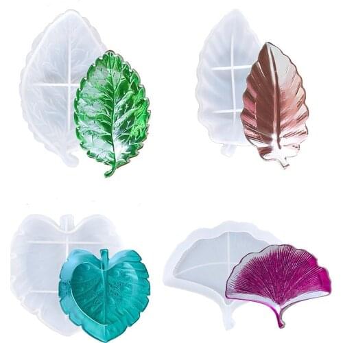 DIY Crystal Silicone Mold 3D Leaves Fruit Plate Disc Tray Mould Handmade Casting Resin Making Molds Home Decoration Art Craft