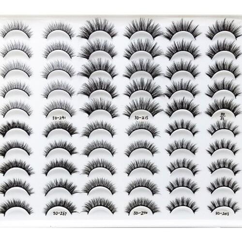 NEW 30pairs Handmade 3d mink lashes short False Eyelashes Cross Messy Dense Natural Eye Lashes Stage Makeup False Eyelashes