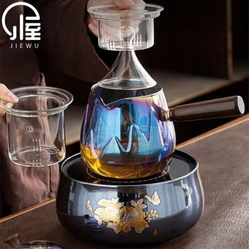JIEWU Japanese Style Glass Teapot High Temperature Resistant Large Capacity Handmade Kettle 2021 Office Home Kitchen Accessories