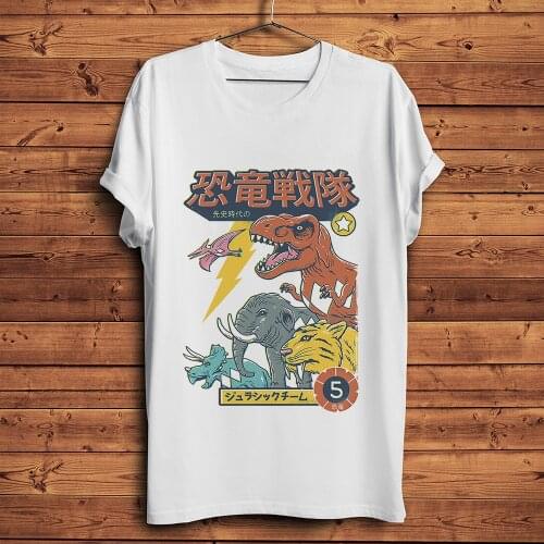 Vintage style Dinosaur Squad funny t-shirt homme summer new short t shirt men white casual tshirt unisex streetwear