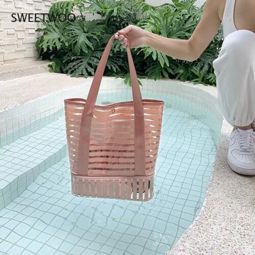 Women Waterproof Clear PVC Makeup Bag Fashion Striped Zipper Cosmetic Organizer Travel Toiletry Bag