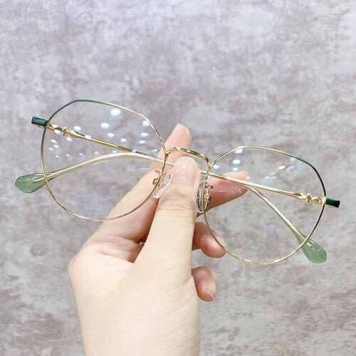 1pcs Fashion Metal Glasses Frame Adult Anti Blue Light Irregular Round Glasses Unisex Water Drop Transparent Eyewear Frames