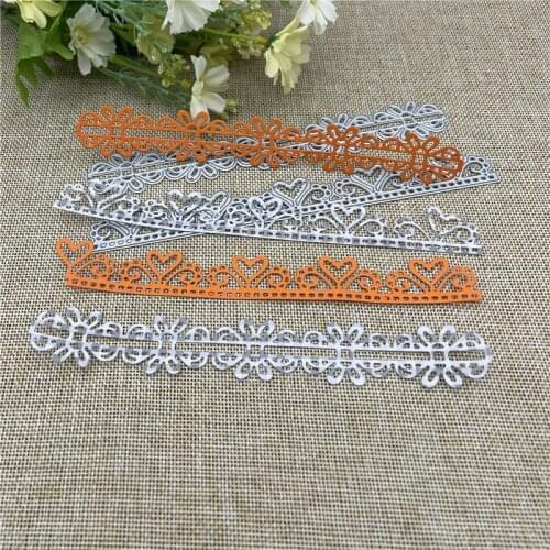 2pcsFlower Lace Border Metal stencil mold Cutting Dies decoration scrapbook die cuts Album Paper Craft Embossing DIY Card Crafts