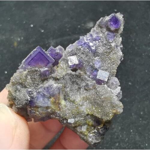 39.8gRare natural purple fluorite cluster mineral samples