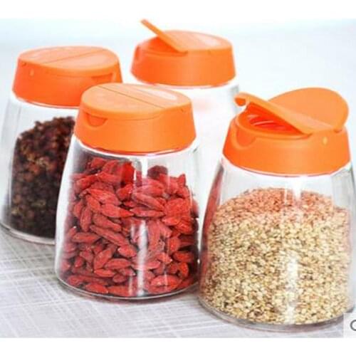 4pcs Include Glass Spice Jar With Lid Top Quality Multifunction Lid Sets for Spices Glass Bottle with Tap Mason Jar Glass