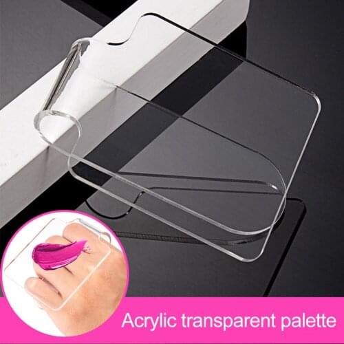 Acrylic Handheld Nail Art Palette Easy Clean Clear Makeup Color Mixing Holder Pigment Mixing Tray Watercolor Salon Manicure Tool