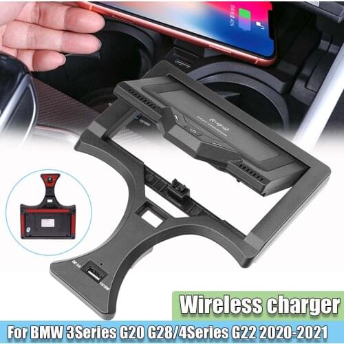 Car For BMW 3 4 Series Wireless With NFC Card Key Wireless Charger Fast Phone Charging Plate Accessories 2020 2021