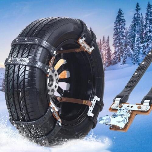 Offroad Car Wheels Tyre Tire Snow Ice Chains Belt Tendon Thickened Winter Roadway Safety Anti-skid Emergency Chain for SUV Truck
