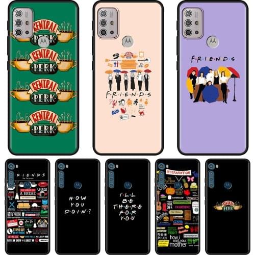 For MOTOROLA One Fusion Case for Moto G10 G9 G8 Plus Play Power One G20 G30 G40 G50 G60 Edge 20 Phone Shell Coffee friends