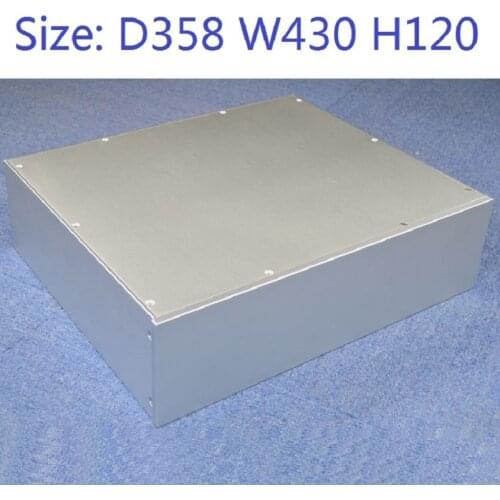 Size: D358 W430 H120mm DAC Amplifier Case Aluminum Chassis Power Supply DIY Case pure rear stage front stage amplifier amplifier