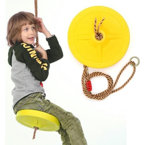 Childrens Swing Disc Plastic Single Outdoor Indoor Hanging Plate Swing Disc Seat Round Rope Playground Garden Play Equipment