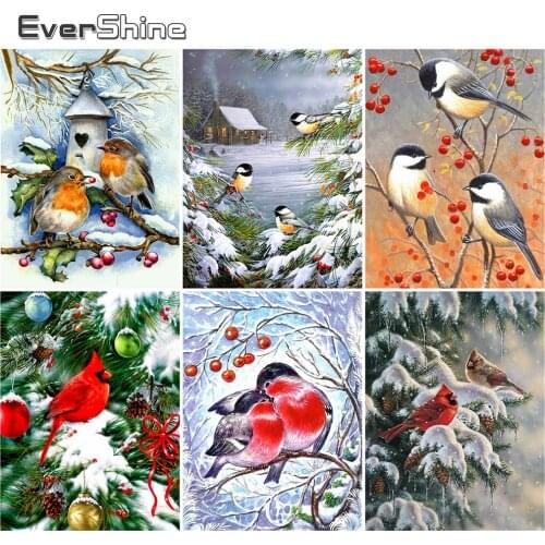 EverShine 5D DIY Diamond Painting Bird Full Square Diamond Embroidery Animal Mosaic Art Picture Of Rhinestones Needlework