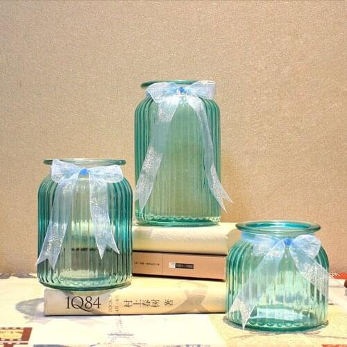 European color glass vase Transparent crafts home wedding gift furnishing articles sitting room hydroponic device flowers