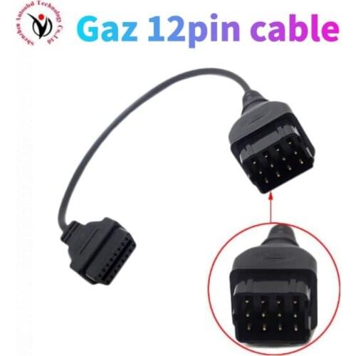 Gaz 12pin for 16 PIN Female to Male 12 pin OBD2 Converter cars Cable gaz12pin for delphis for vd DS150E cdp Car/Truck