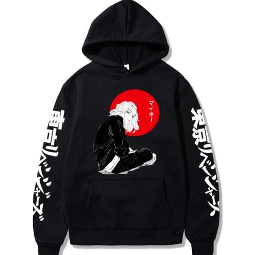 Hot Anime Sano Manjiro Print Hoodies Sweatshirts Japanese Harajuku Tokyo Revengers Mikey Loog Sleeve Top Autume Winter