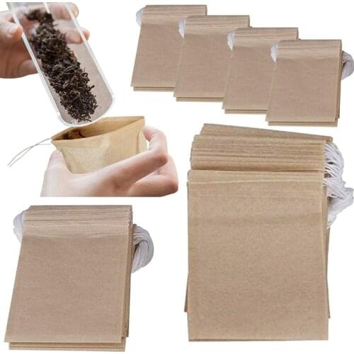 Hot-Disposable Tea Filter Bags for Loose Tea,Drawstring Empty Bag for Loose Leaf Tea,with Natural Unbleached Paper 600 Pcs