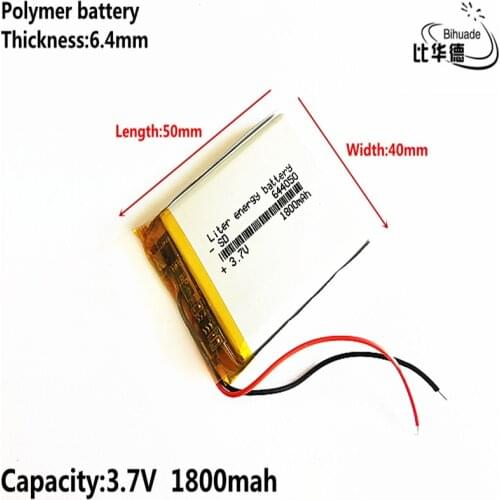 Good Qulity Liter energy battery 3.7V,1800mAH 644050 Polymer lithium ion / Li-ion battery for tablet pc BANK,GPS,mp3,mp4