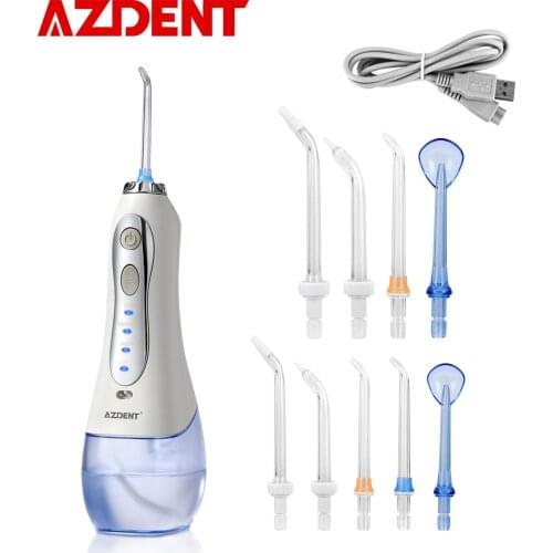 Fashion 10 Tips 300ml Cordless Electric Oral Water Irrigator Portable Dental Flosser USB Rechargeable Mouthpiece Cleaner 3 Modes
