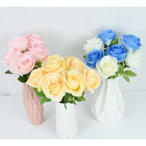 3/5Pcs Artificial Rose Flower Bouquet Fake Flower Arrange Material DIY Birthday Wedding Garden Home Decor Shoot Background Props