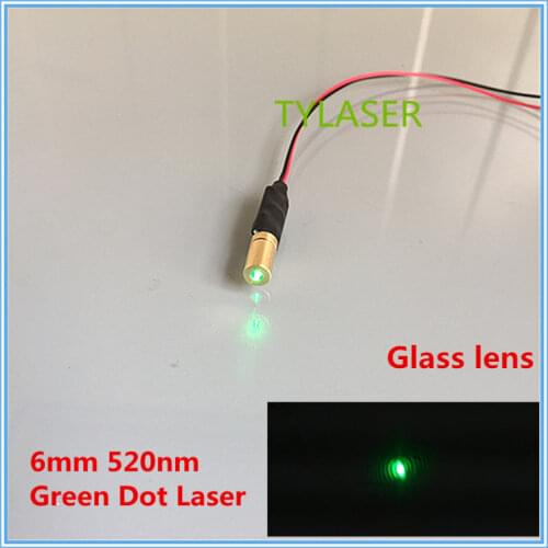 Small Size 6x19mm 520nm 1mW 5mW 10mW Green Dot Laser Module Industrial Grade APC Driver