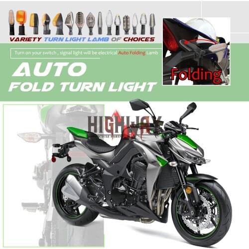 Motorcycle Electric Auto Fold Folding Flip Turn Signal Light Indicator Amber For KAWASAKI Z1000 Z 1000 Z1000SX 2009-2020
