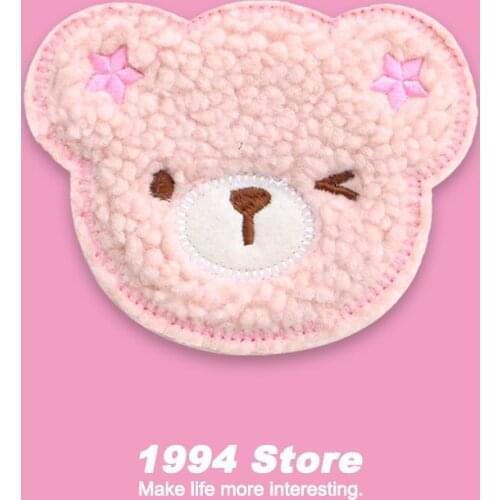 Cartoon Cute Clothes Patch Sticker Sewing DIY Girl Woman Clothing Pink Towel Embroidered Badge Applique Needlework Accessories