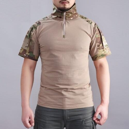 Shanghai Story Men Tactical Gear Military Airsoft Special Ops Combat Shirt Camouflage Light Weight Short Sleeve Shirt Frog Shirt