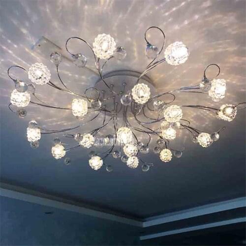 MX8342-19 Creative Nordic Modern Minimalist Ceiling Lamp Crystal Remote Control LED G4 Light Living Room Bedroom Lighting Lamp