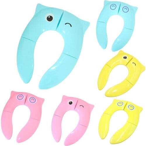 Cute Owl Folding Portable Baby Potty Seat Cover Toilet Training Urinal Cushion Soft Hot Sale Comfortable Velvet