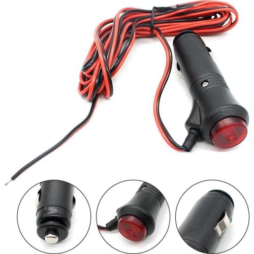 New Hot 3Meter Car Cigarette Lighter Power Male Socket/Plug/Connector LED Switch 12V 24V Wholesale Quick delivery Dropshipping