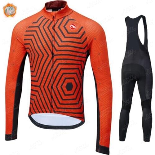 New Winter Bicycle Set Bike Cycling Team 2021 Thermal Fleece Long Sleeve Sportswear Autumn Racing Pro Jersey Suit for Men