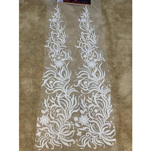 Wholesale Beaed Lace Wedding Dress Embroidery FabricTrimming Lace 10 Yards/ Lot