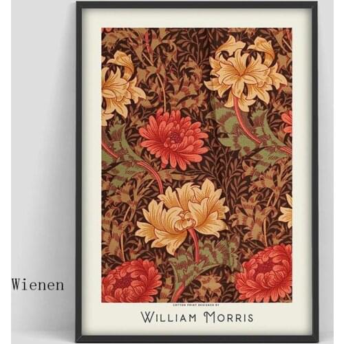 William Morris Poster Flower Pattern Wall Art Canvas Painting Vintage Exhibition Modular Picture for Interior Home Decor Mural